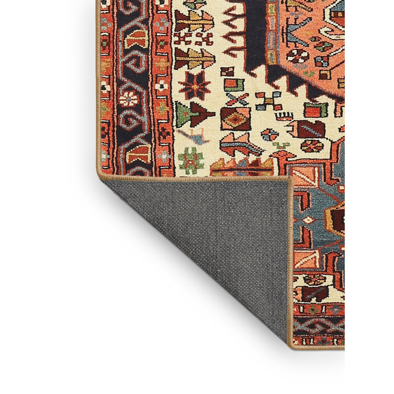 Tapis oriental marron / noir / crème, Rectangle 7 pi x 10 pi