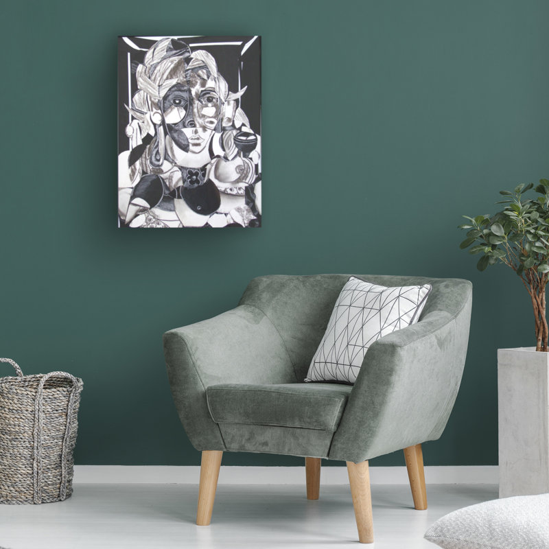 Art sur toile, noir et blanc, H 24 po x l 18 po