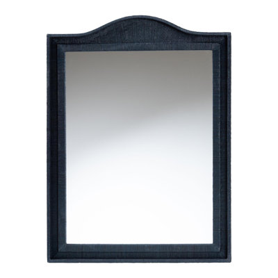 bali & pari Maly Woven Grasscloth Mirror, Rectangle, Navy Blue