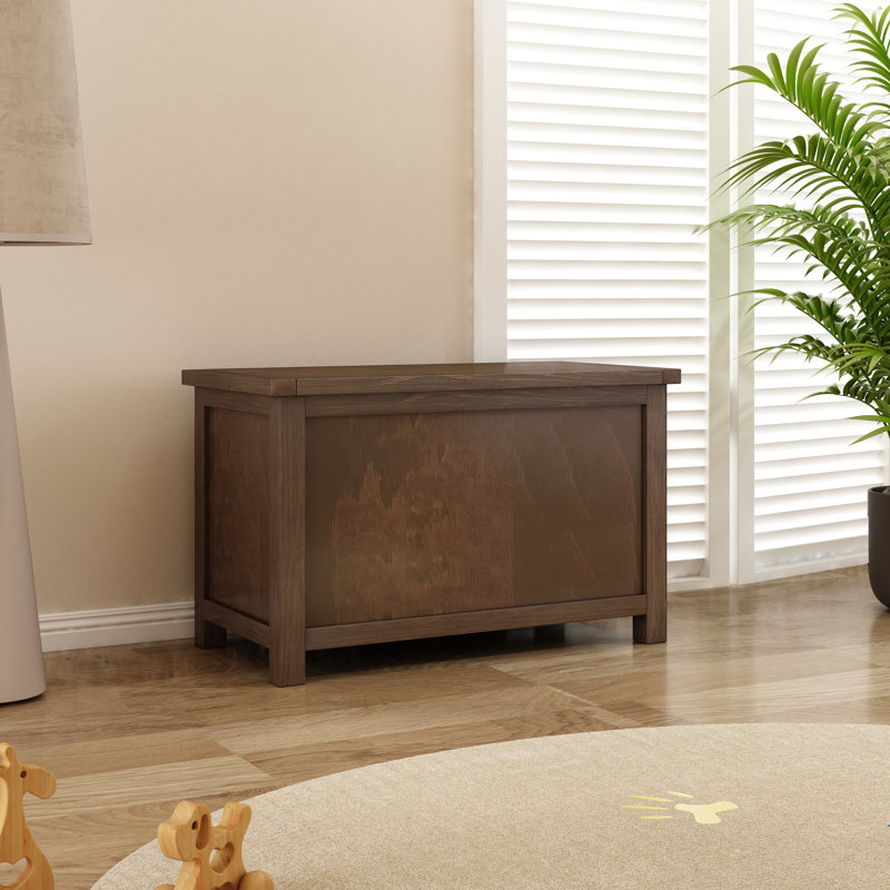 Wood Flip Top Storage Bench, Stressed Light Coffee