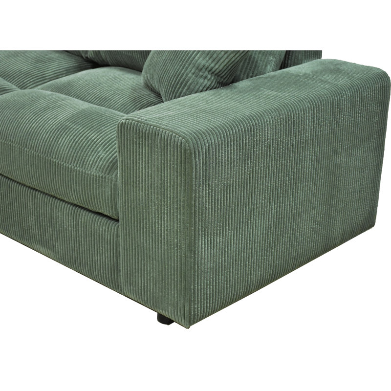 Grand modulaire réversible avec repose-pieds Tondreau Massasoit, Vert mousse