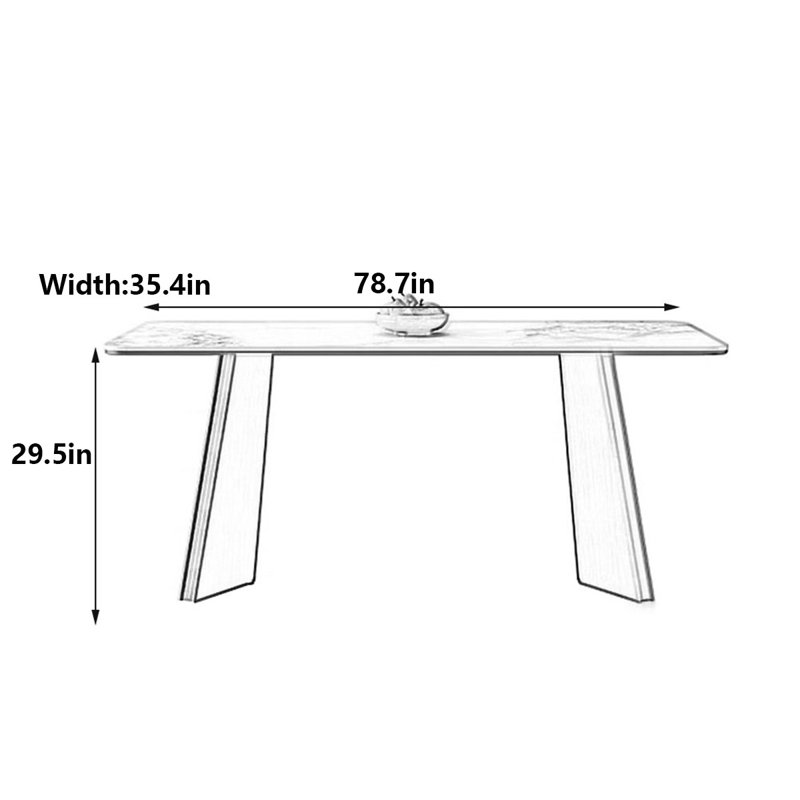 Table de salle à manger Modern Modern, H 29,5 po x L 78,7 po x l 35,4 po