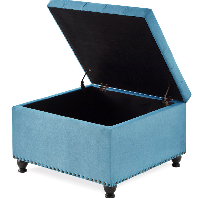 Carré bleu avec capitonnage robuste, Bleu clair