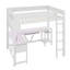 Lit mezzanine double pleine grandeur avec bureau en L, tablettes de rangement, station de charge et lumières-2099900841