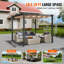 Pergola rétractable d'extérieur 10 pi x 10 pi avec auvent en aluminium beige