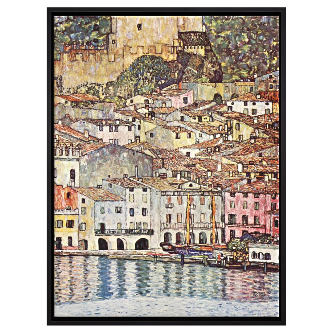 Gerahmtes Leinwandbild Malcesine am Gardasee von Gustav Klimt