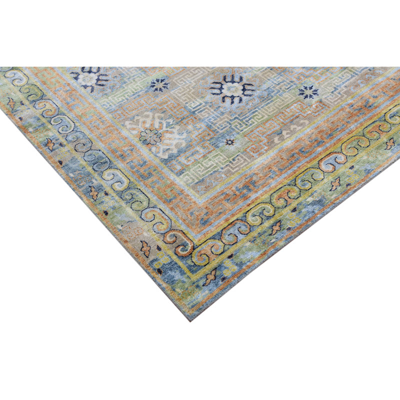 Hand Woven Silk and Wool Oriental Area Rug, Rectangle 8' x 10'