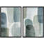 «Black Squiggly Lines Over Tan Fond Abstract Swirly», 2 pièces sur toile-99016219-99016220