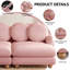 Canapé modulaire en L 123 po avec repose-pieds mobile et 8 coussins ronds de 123 po, rose rosé-133450697