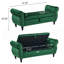 Banc repose-pieds rectangulaire en velours avec rangement et 1 coussin décoratif-1614445853
