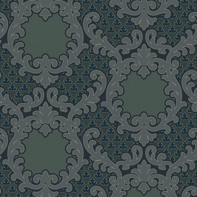 Papier peint Shadow Leaf Damask - Midnight