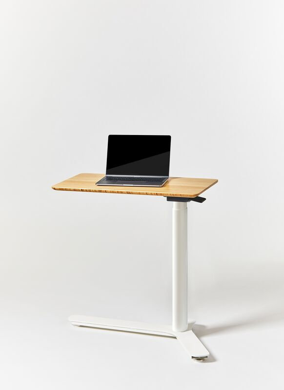 Float Mini Desk, Bamboo/Cloud White