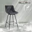 Upholstered Counter Stool with Metal Frame