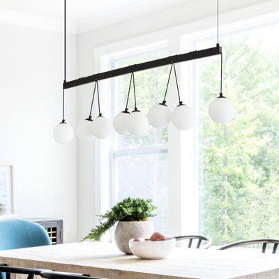 Modern 8- Pendant - 40.86 Inch Depth Product Design With Cloth Wrapped Wiring Ul Listed