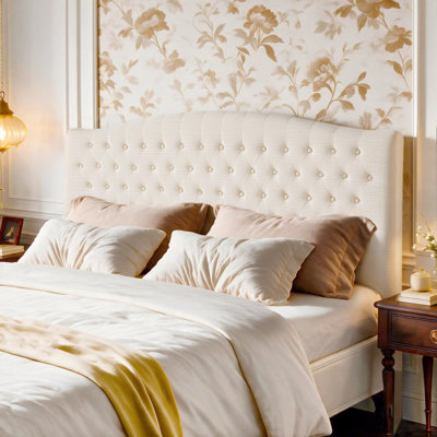 Button-Tufted Upholstered Headboard with Wall-Mount Option