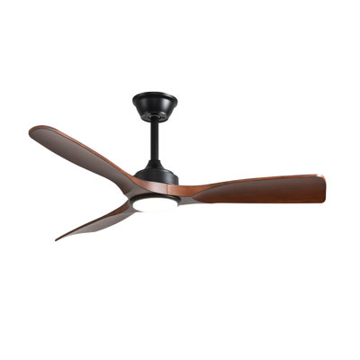 Ventilateur de plafond 42 po moderne en noyer avec lumière et télécommande