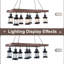 Lustre en bois 8 lumières à intensité variable de 8 po de hauteur