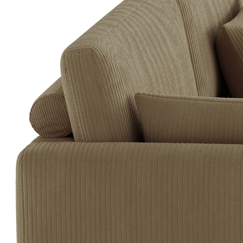 Canapé modulaire en velours côtelé Maelina , H 30,7 po x l 161,4 po x P 68,1 po, Velours côtelé Carmel