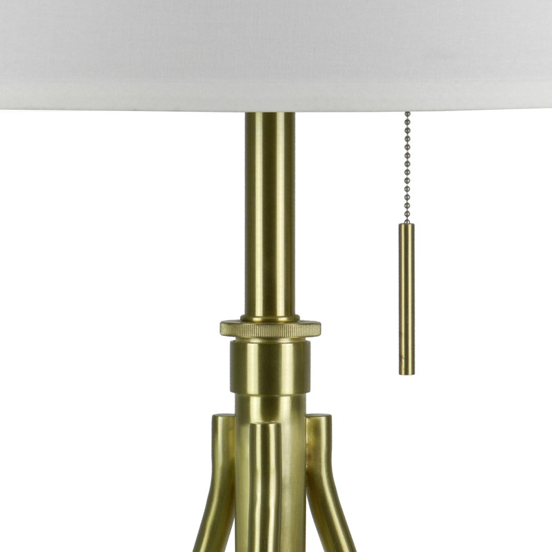 Adjustable Tripod Table Lamp, Brushed Gold/Soft White