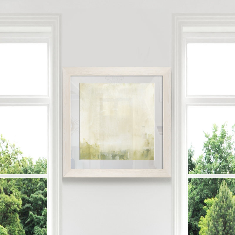 Olive horizon II-impression sur papier, H 21 po x l 21 po x P 1 po, Cadre blanc