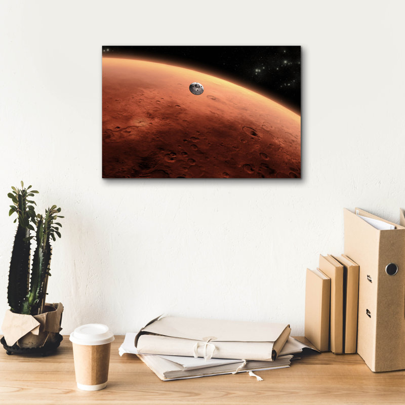  «Curiosity Approche Mars, Artist Concept» par la NASA, art mural sur toile, 18 po x 12 po, H 12 po x l 18 po