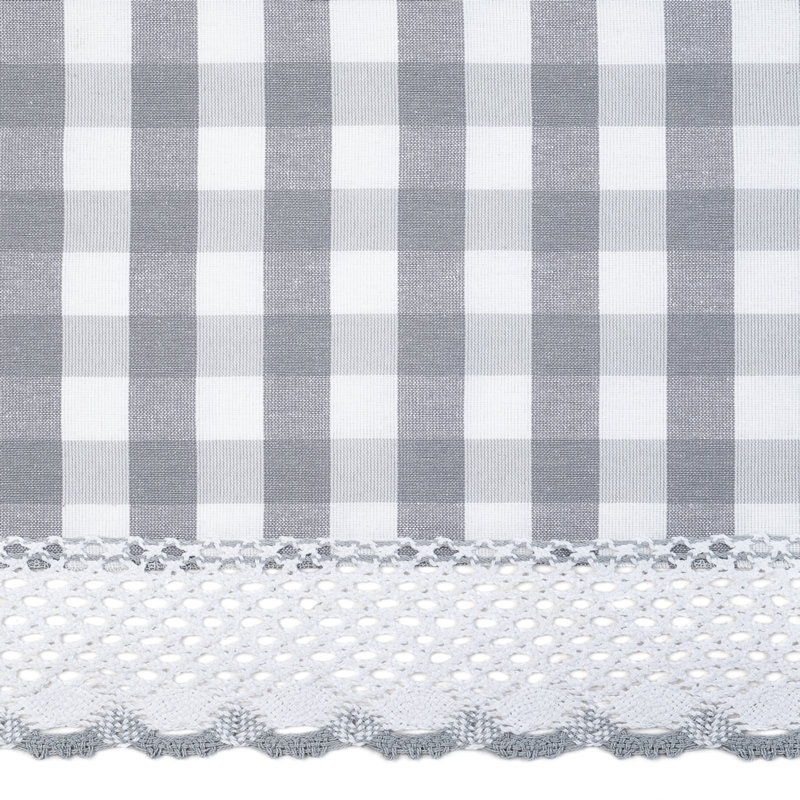Linhart Checkered Cotton Blend Tablecloth, 104" x 60", Gray