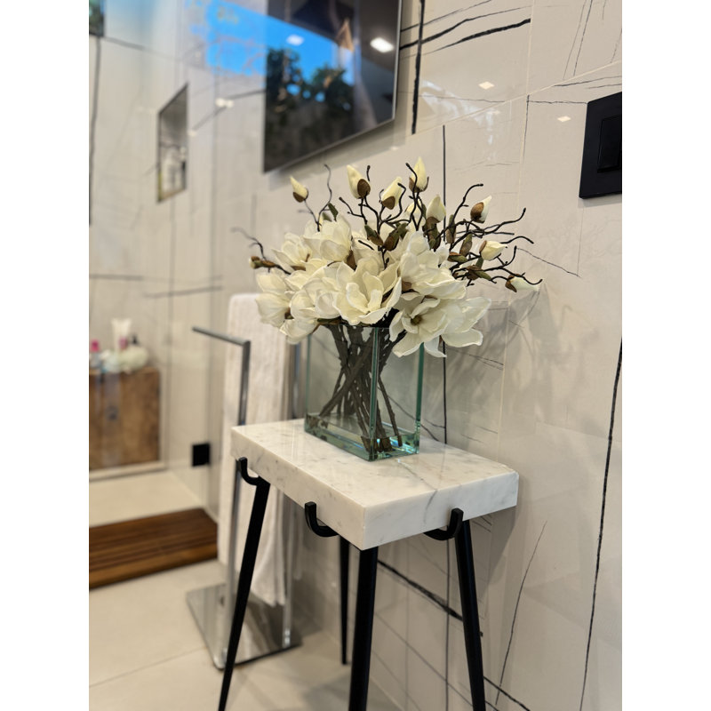 Magnolia Arrangement in Vase, White
