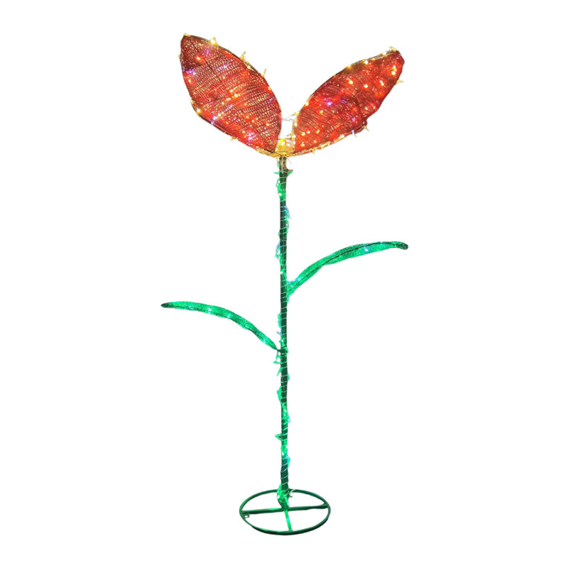 Décoration de jardin sur pied à DEL rouge sauvage de 6 pi