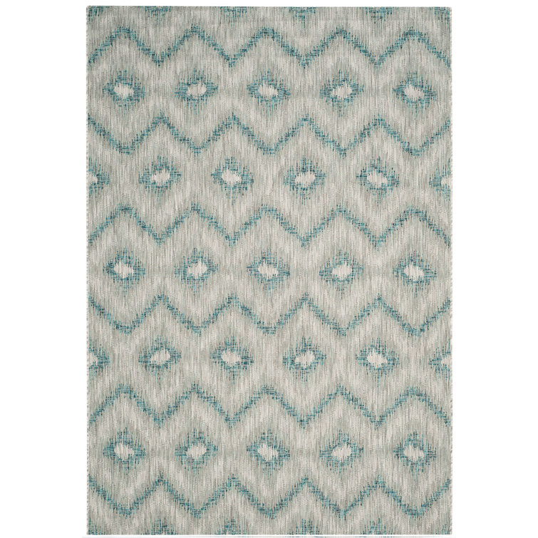 Nanticoke Geometric Hand Woven Indoor / Outdoor Area Rug