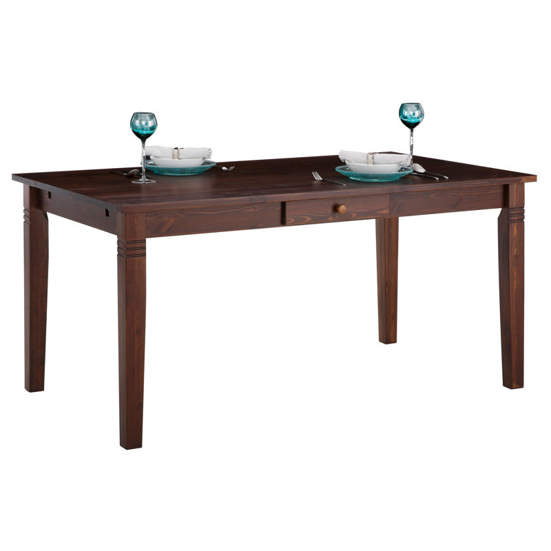 Grovetown Pine Solid Wood Dining Table, 75cm H x 140cm W x 90cm D, Dark Brown