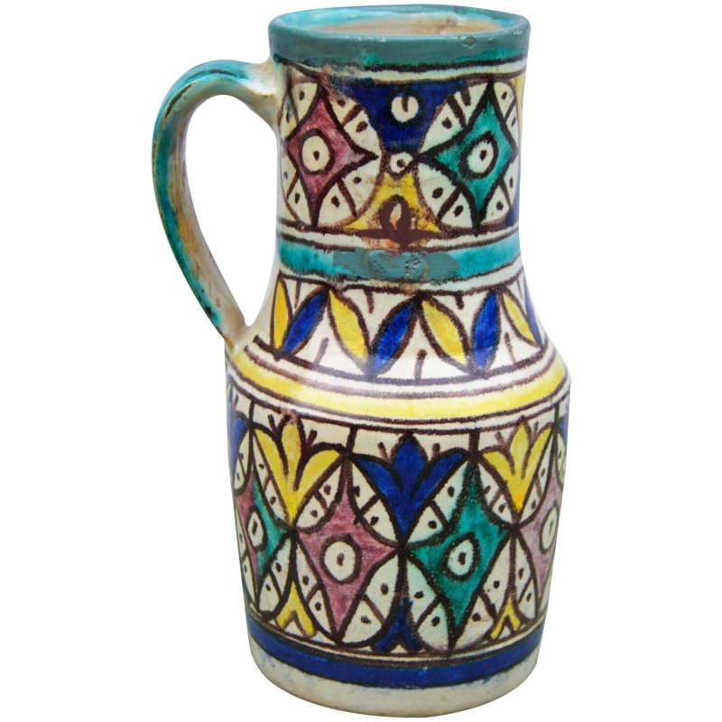 Vase de table intérieur / extérieur bleu / turquoise 7,75 po