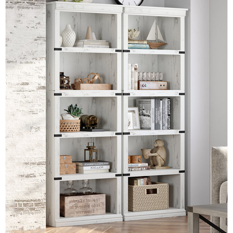 Bookcase, White, (5 Shelves) 171.2 cm H × 62.2 cm W × 32.3 cm D