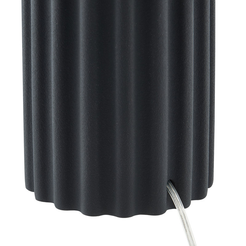Seren 23" Tall Table Lamp with Fabric Shade, Black