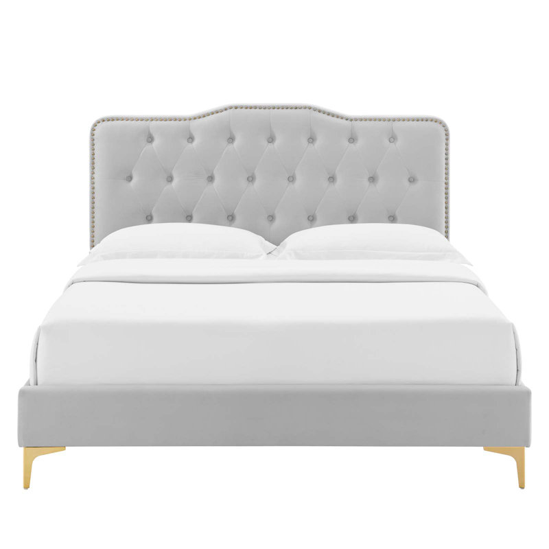 Lit plateforme Amber par Modway, Gris clair, Très grand