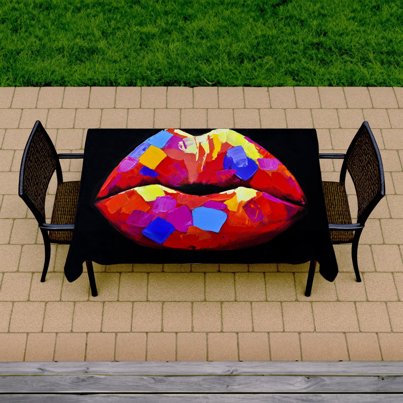 Colorful Lipstick - Bedroom Red Tablecloth for Home Decor