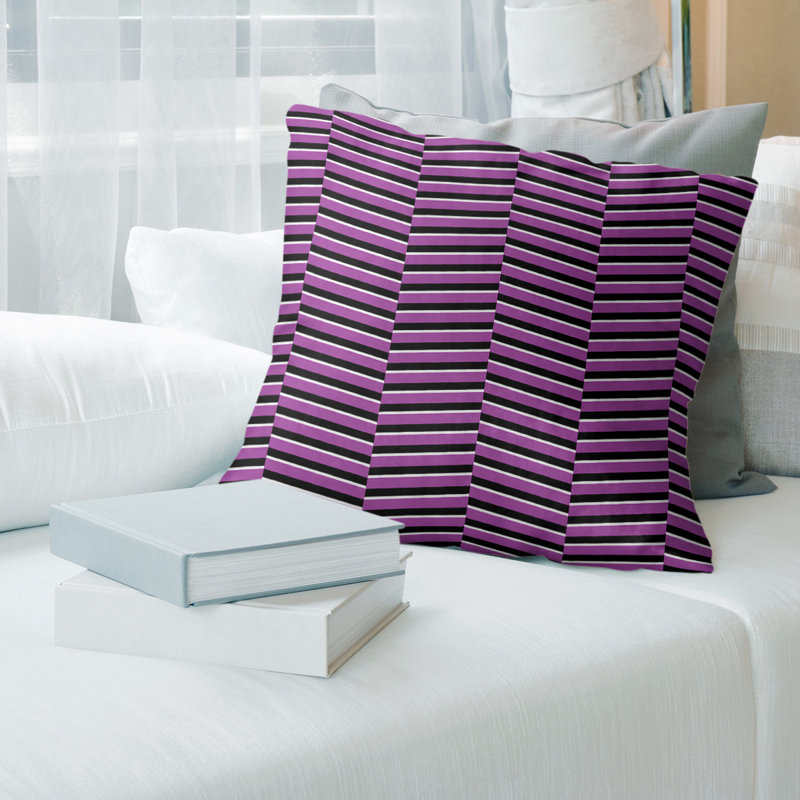 Coussin Fractured Stripes, H 20 po x l 20 po, Duvet synthétique, Violet