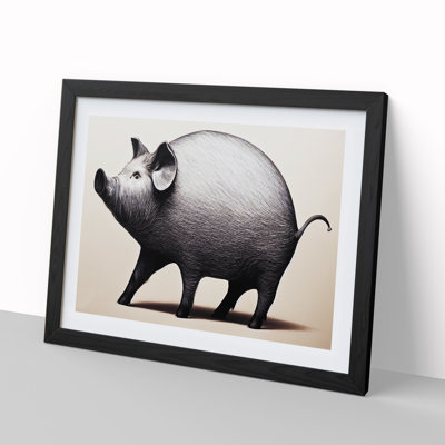Pig Illustration - Single Picture Frame Print