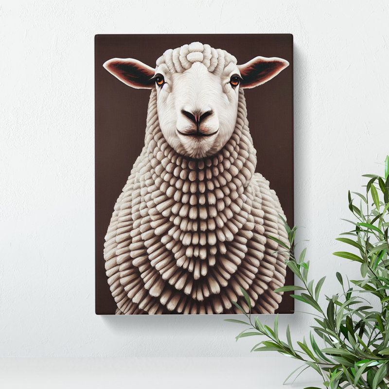 XC1022-1700X Content Sheep - Wrapped Canvas Print, 50cm H x 35cm W x 3cm D