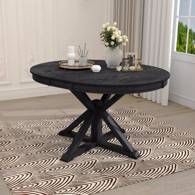 Retro Functional Extendable Dining Table With A 12" Leaf