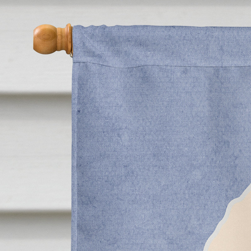 Polyester 2 côtés 40 x 28 po welcome drapeau maison, Bichon frisé assis