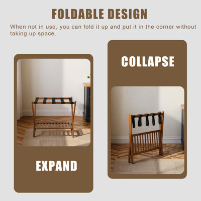 Folding Bamboo Luggage Rack