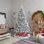 Sapin de Noël floqué avec lumières DEL-1816226954