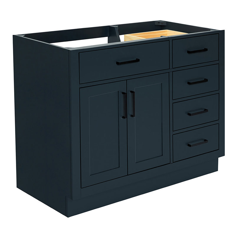 42" Single Bathroom Vanity Base only, Matte Black, Midnight Blue
