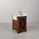Keighley 30" Carrara White Marble Countertop Bath Vanity in Rustic Sienna with Faucet and Mirror