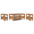 Table basse transitionnelle en bois massif Warm Shaker de 48 po de largeur avec 2 tables de bout de 14 po de largeur en brun doré clair (ensemble de 3)