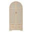Curved Door Wardrobe with Rattan Panels, Hanging Rail, Shelves & Drawers-276379807