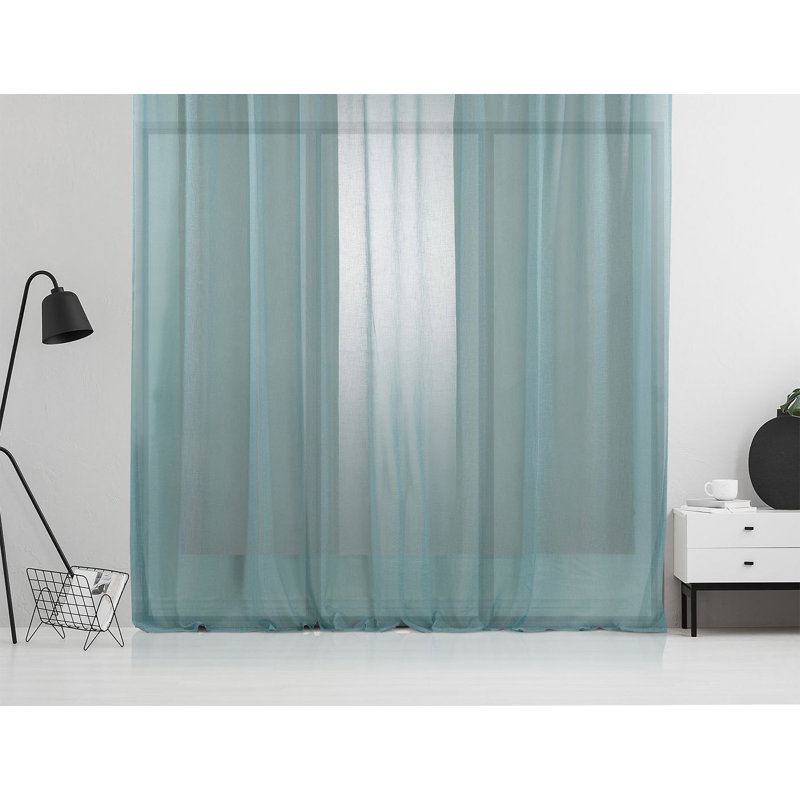 Sheer Curtain Panel Pair, 130cm Width x 200cm Drop, Dark Teal
