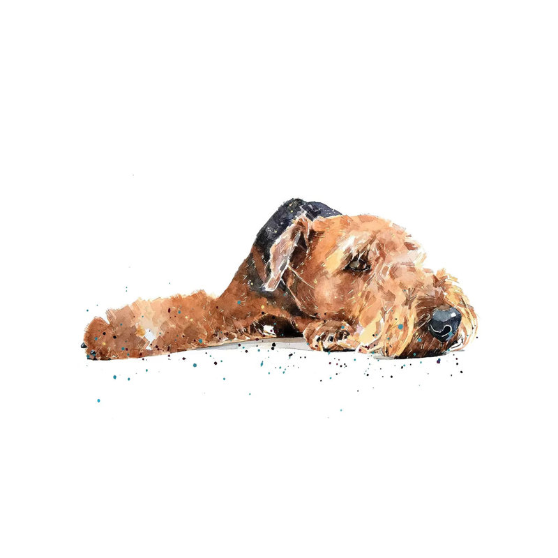 « Airedale » par Edararons, impression, Toile tendue, Pas de tapis, H 18 po x l 26 po x P 1,5 po