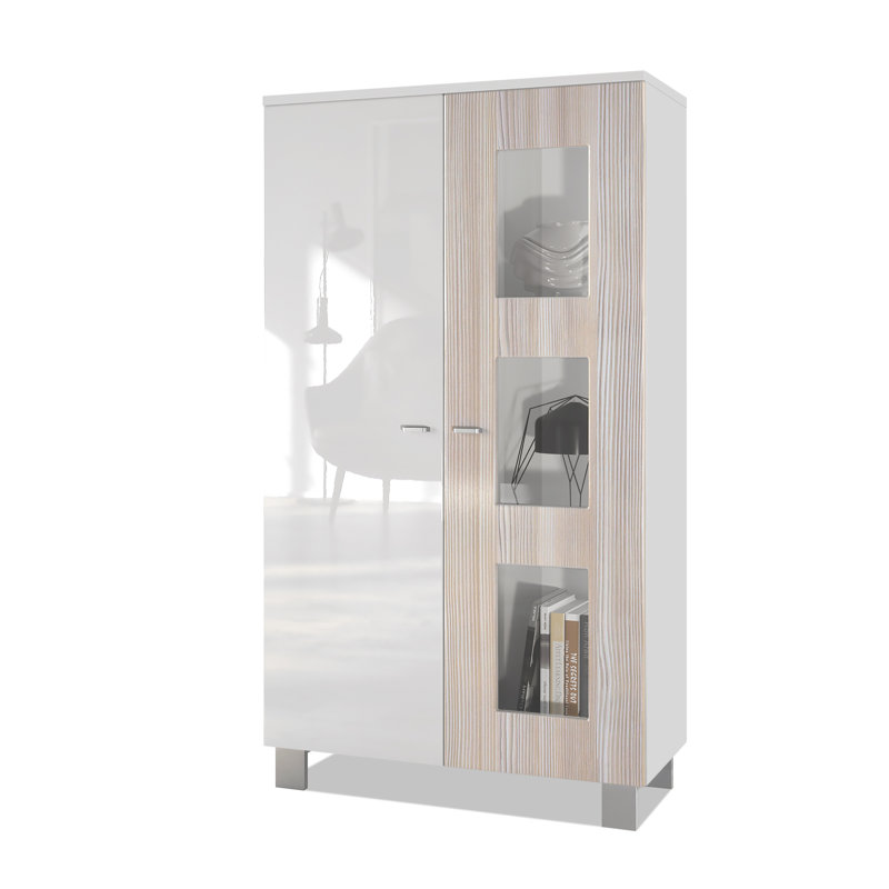 Display Cabinet, Without, Bordeaux/White