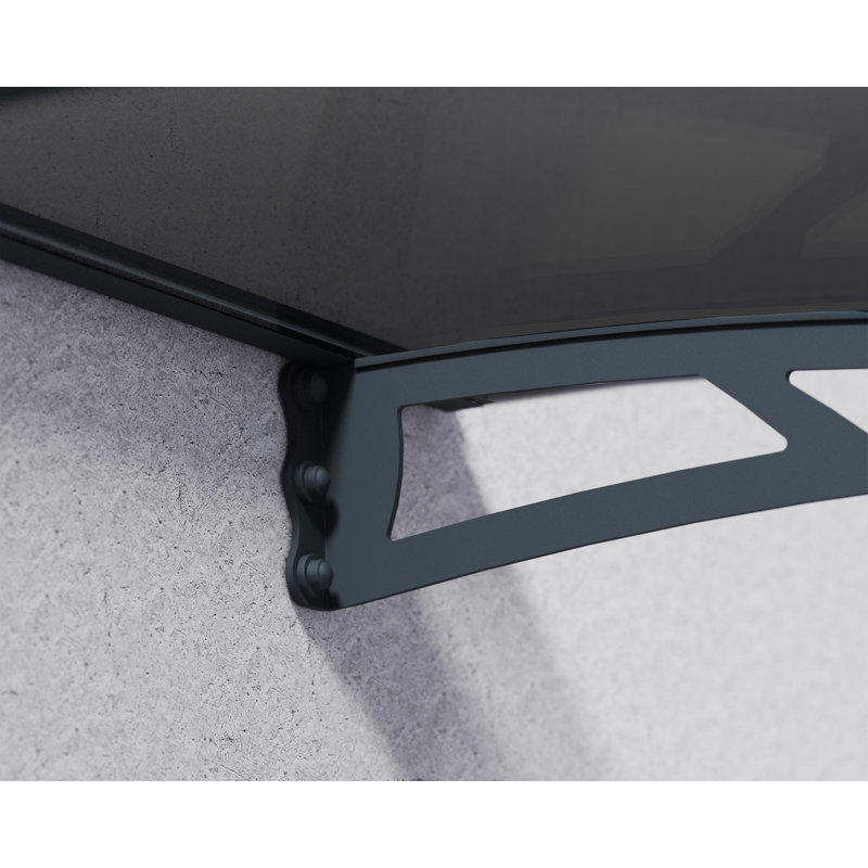 Palram - Canopia Aquila 6' 9" W x 3' D Convex Door Awning, Gray